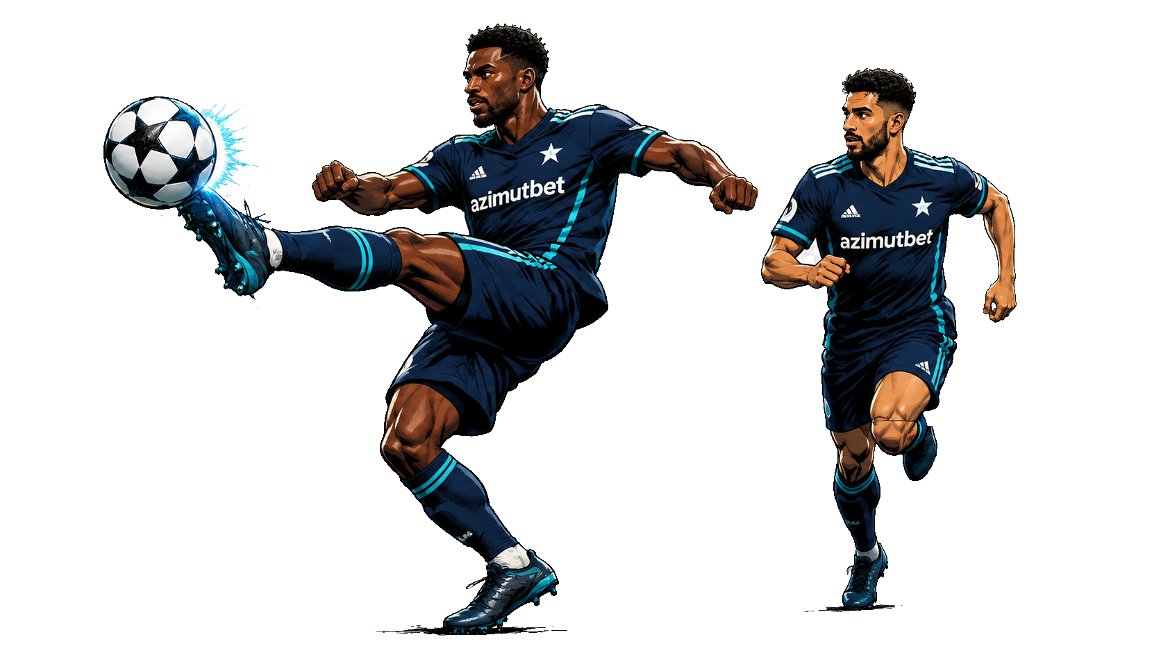 Football players in action